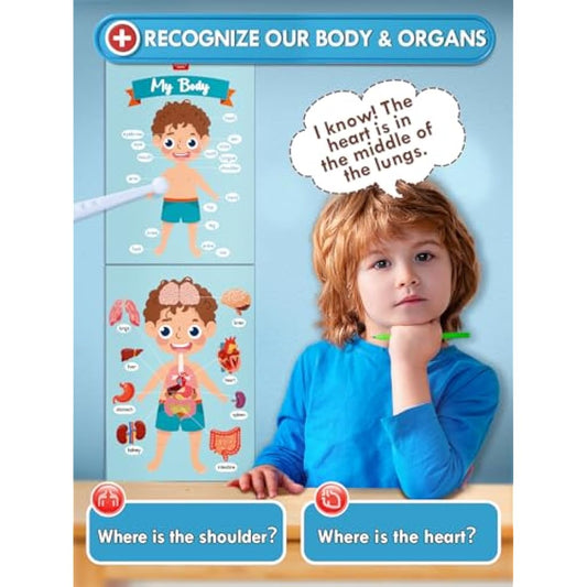 Lehoo Castle Doctors Set for Kids, Toys for 3 Year Old Boys, Wooden Kids Doctors Kit with Doctor Costume, 3 Year Old Boy Toys(Blue)