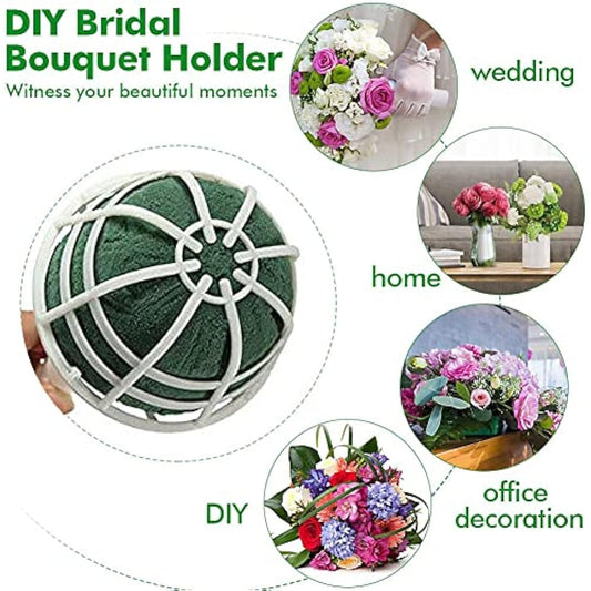 Retoteng 6 Pack Bouquet Holder, DIY Wedding Foam Bouquet Handle Bridal Floral Fresh Artificial Flower Holder Decoration