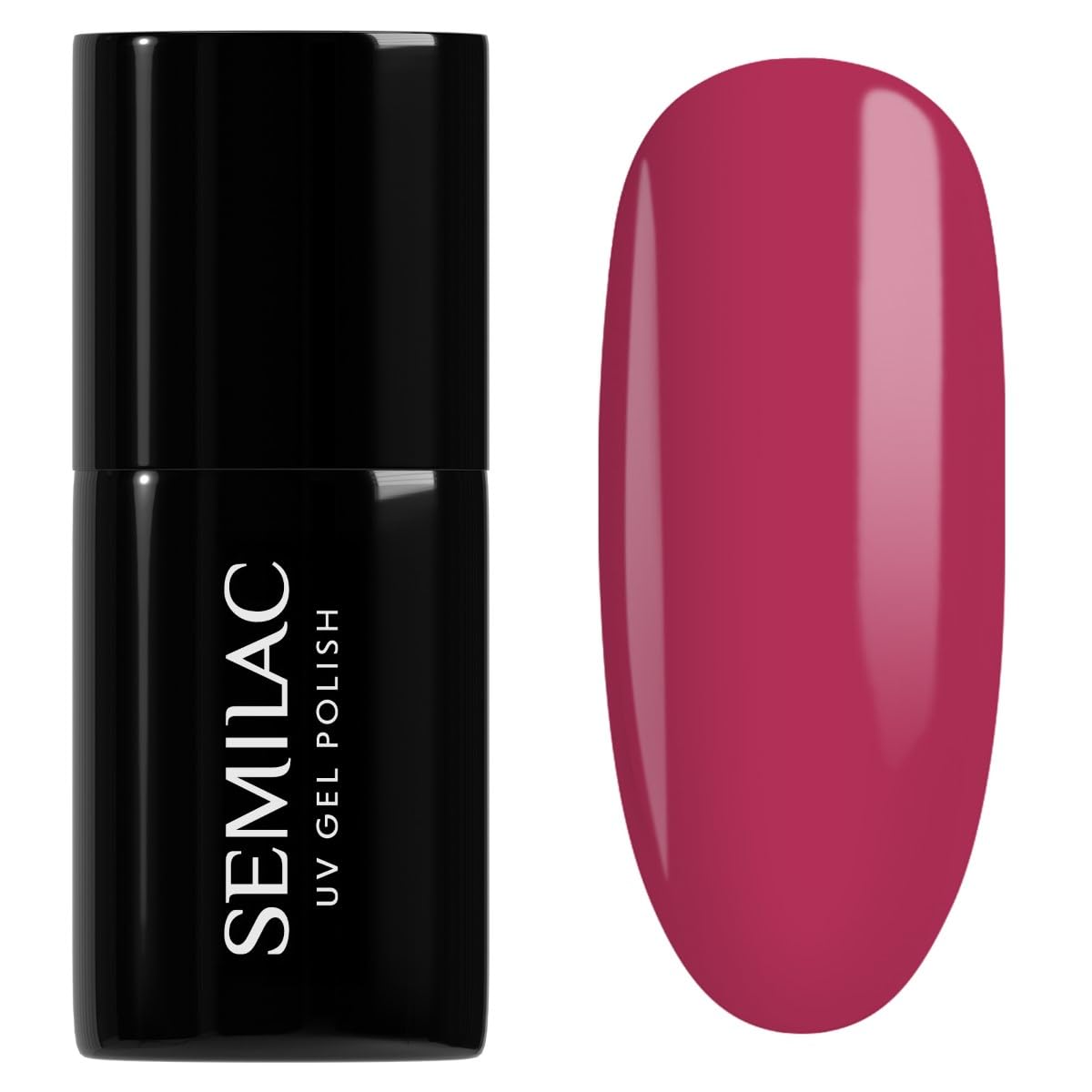 SEMILAC Gel Nail Polish 066 Glossy Cranberry - Full Coverage Gel Polish - Soak Off Easy To Use LED/UV Nail Lamp - Long Lasting Manicure and Pedicure