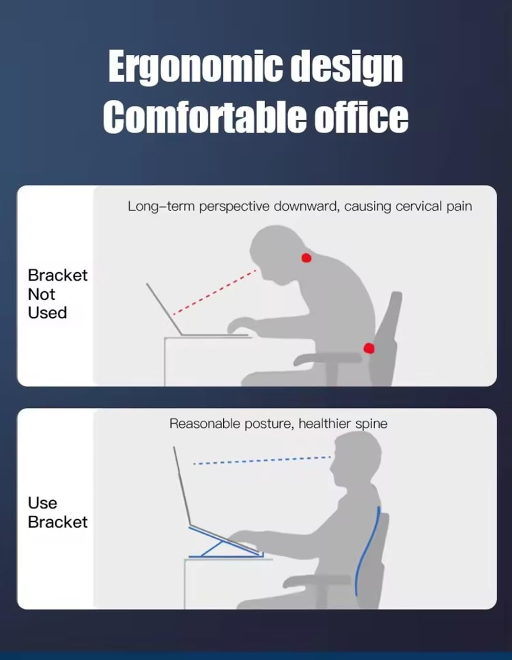 H.May Laptop Stand with Docking Station for Desk,4 in 1(1*USB-C,3*USB-A) Multi-function RGB Laptop Stand,Foldable Portable Cooling Laptop