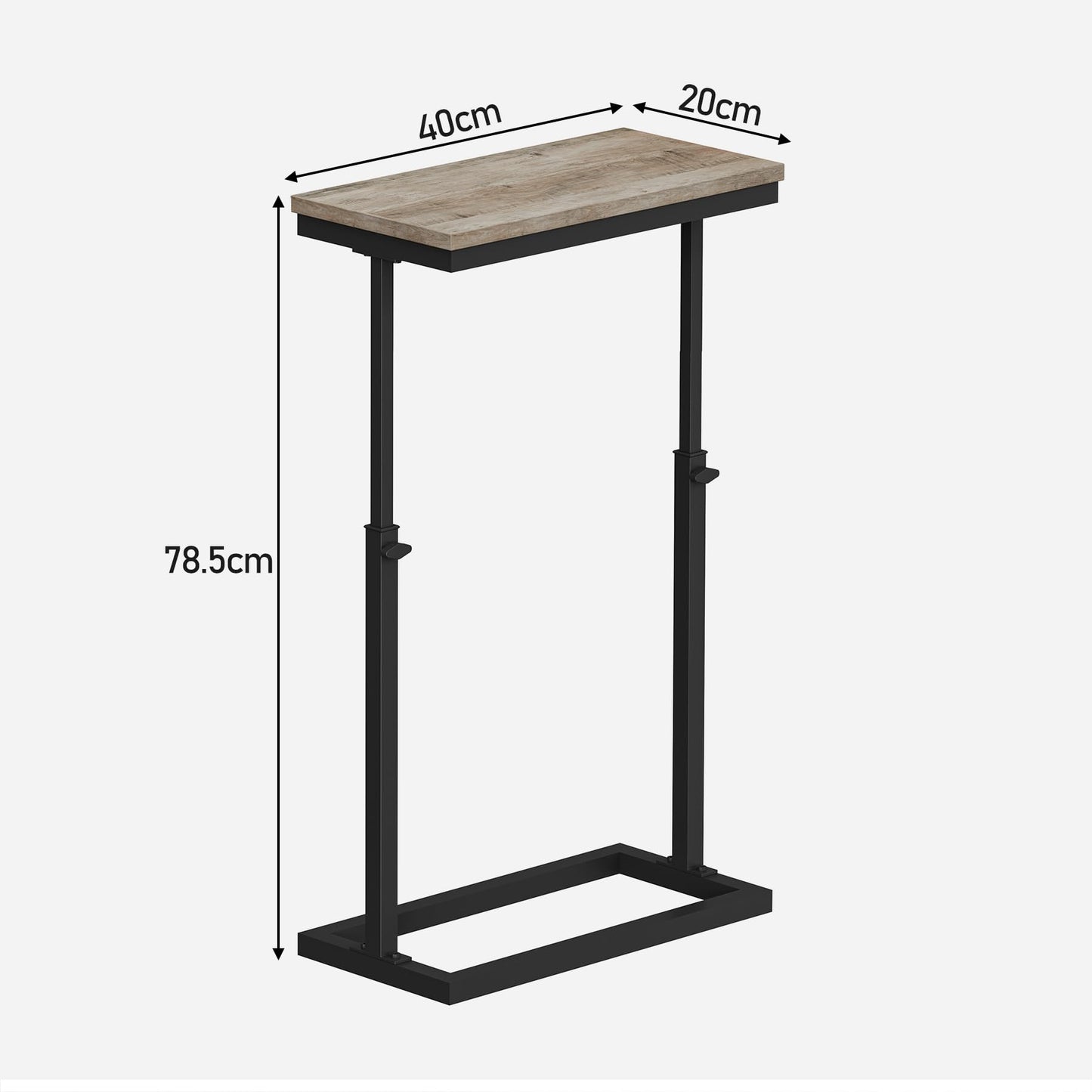 TUTOTAK End Table, Side Table, Tall Couch Table, Sofa Table, Living Room, Bed Room, Greige TB01BG083EU