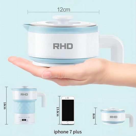 Travel Portable Foldable Electric Kettle, 0.7L Small Camping Kettle, 3-Minute Boiling Mini Water Boiler, 1200W Fast Heating, BPA-Free, Collapsible