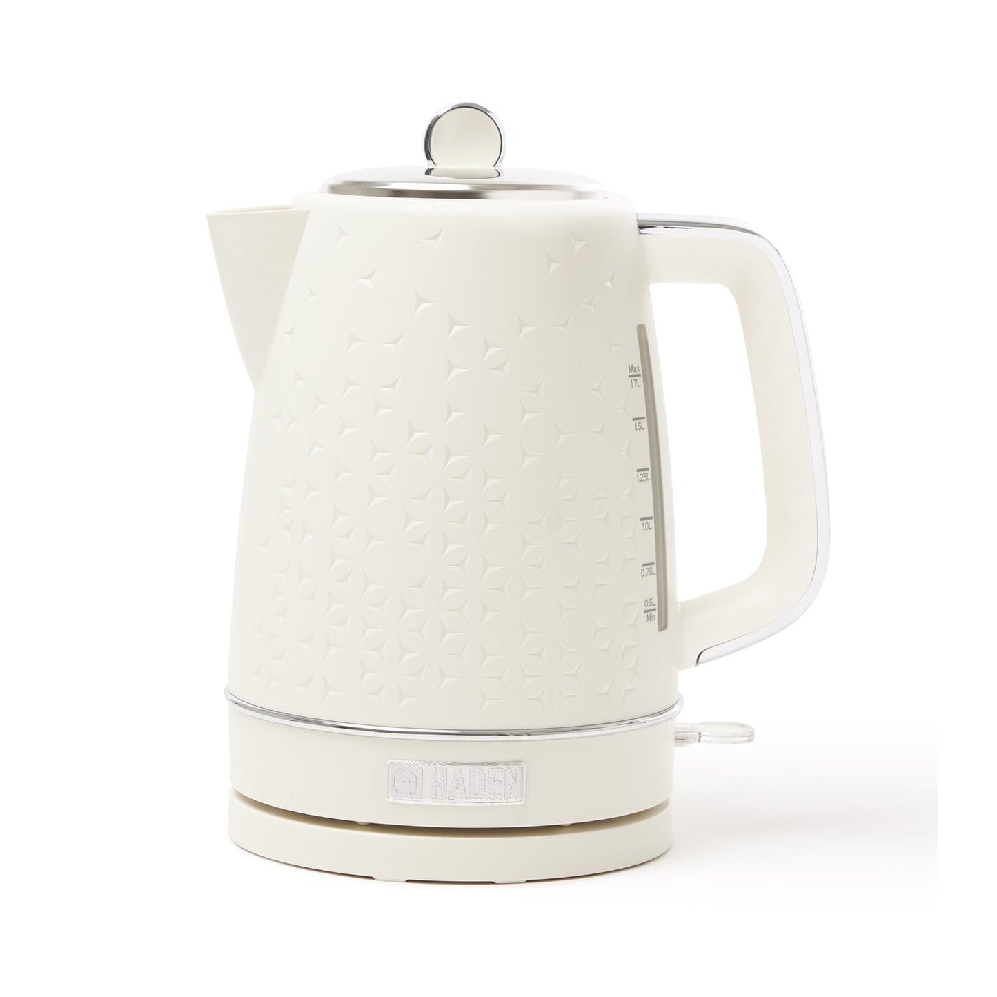 Haden Starbeck White Kettle - 1.7L Fast Boil, Quiet, Cordless Electric Kettle - 3000W, BPA Free, Ergonomic Handle, Energy-Efficient, lightweight -