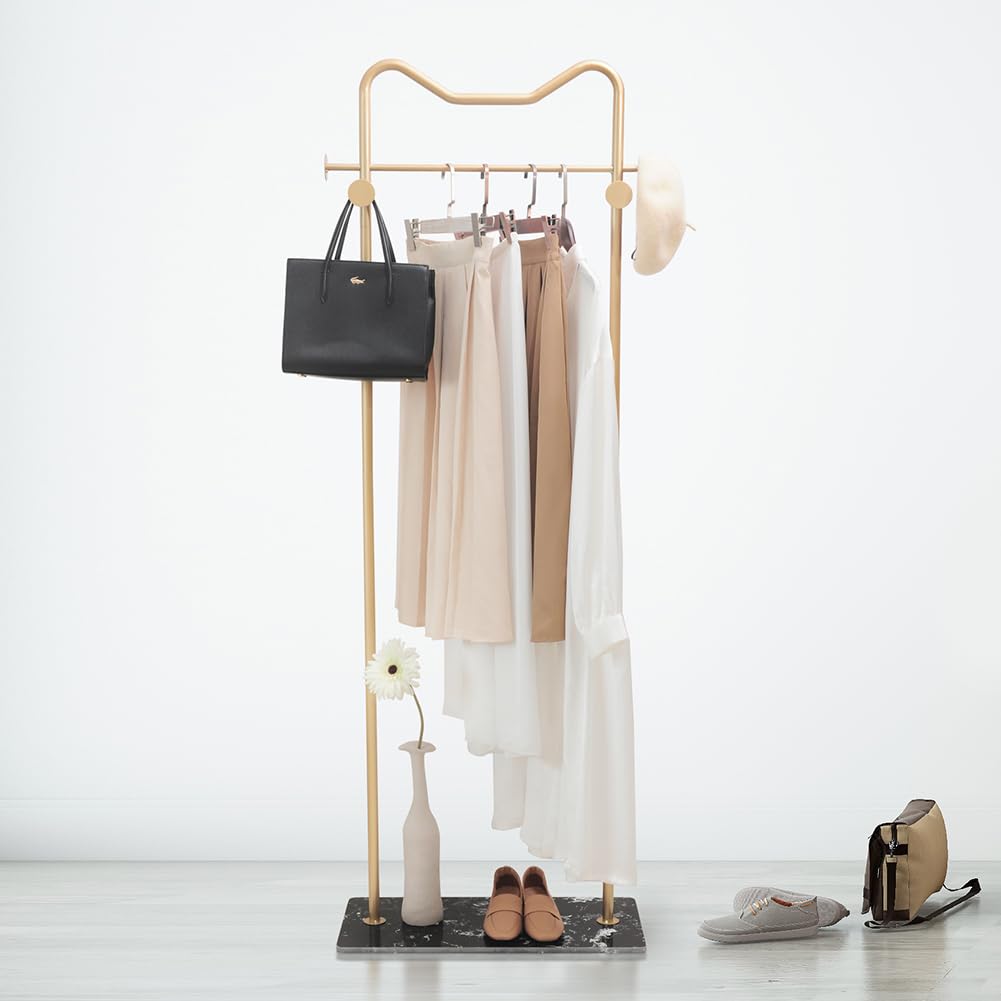 Cre Cra Marble Clothes Rack, Metal Coat Rack, Clothes Rail, Corner Coat Rack, Multifunctional Freestanding Clothes Rack, Clothes Rack