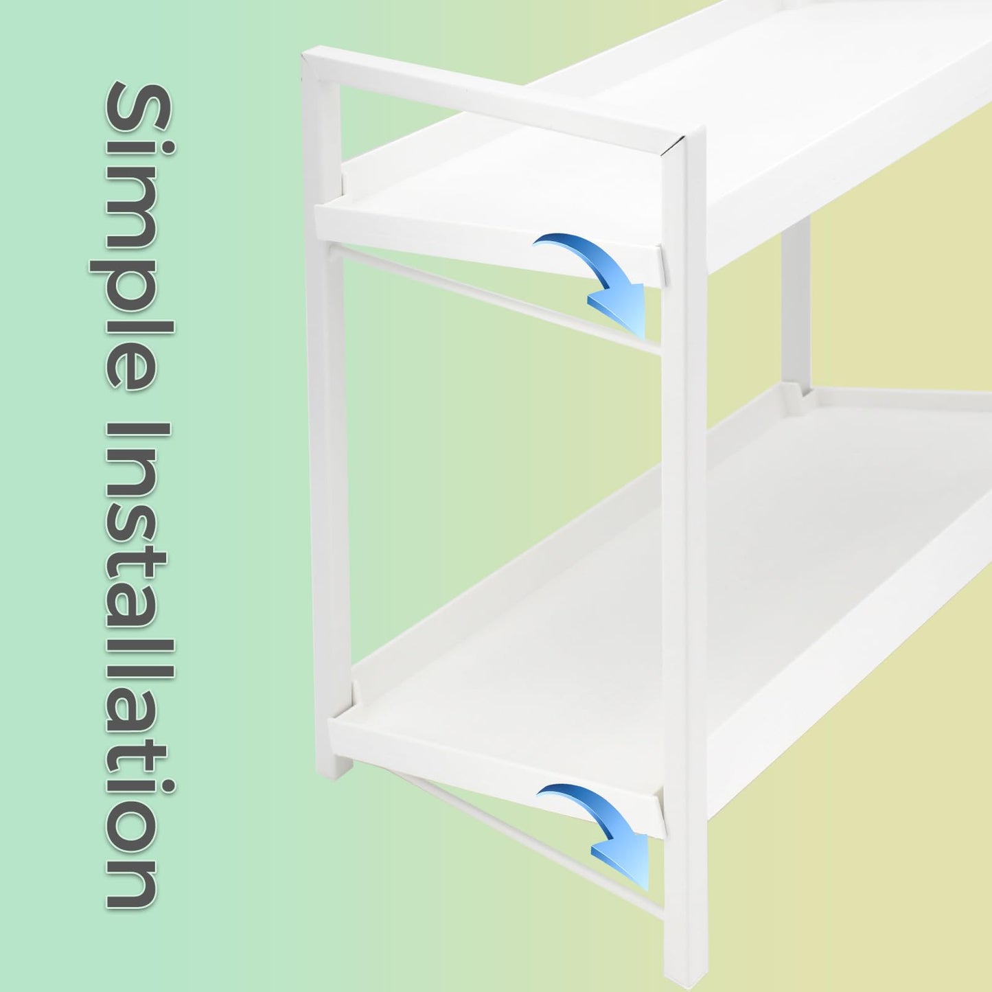Douzi 2-Tier Bathroom Organiser Shelf, Makeup & Toiletries Storage Rack for Bedrooms, Kitchens & Sink Units, Cosmetic Organiser Rack-White