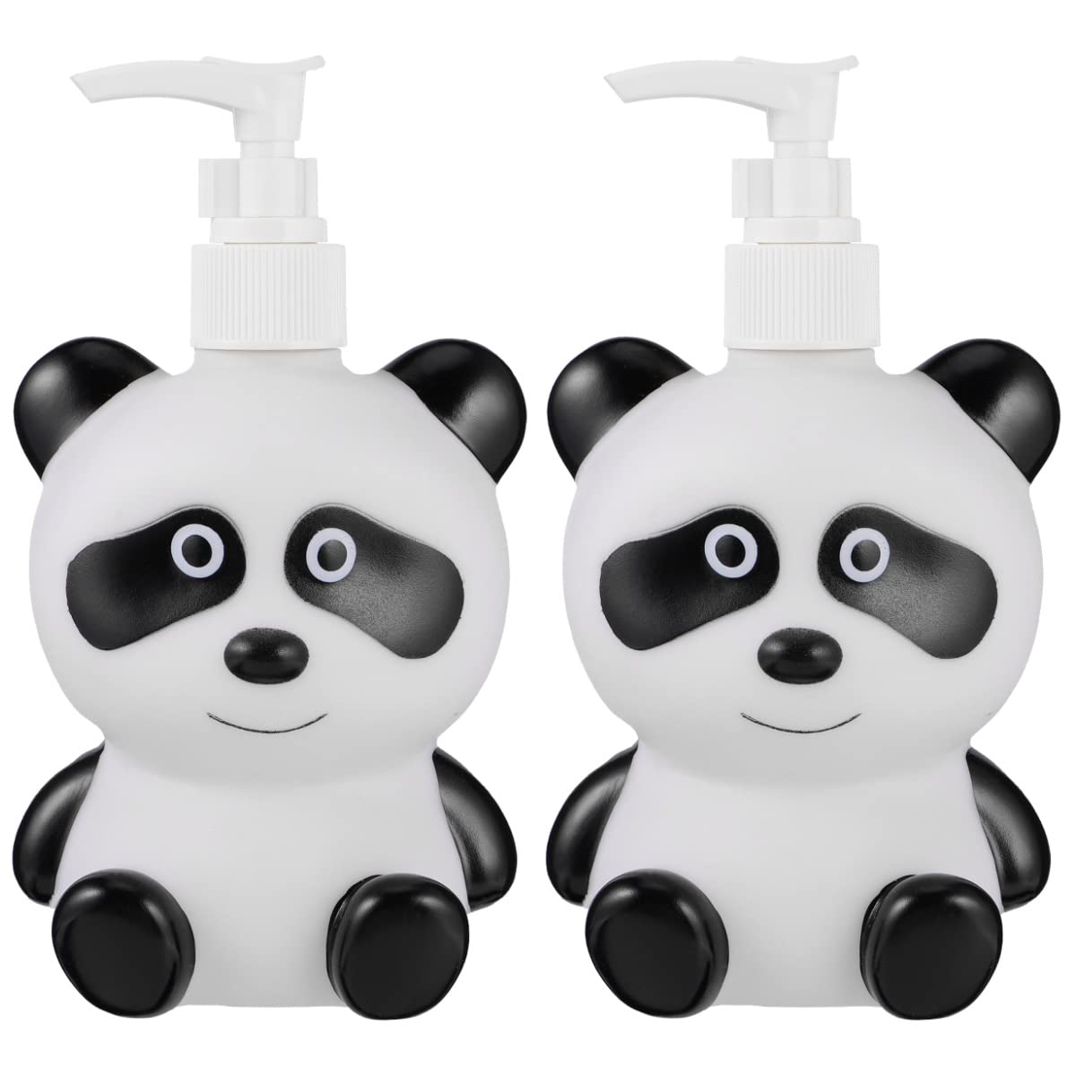 Amosfun 2pcs Kids Soap Dispenser, 300ml Cartoon Panda Soap Bottle, Refillable Empty Dispenser Bottle for Kids Bathroom