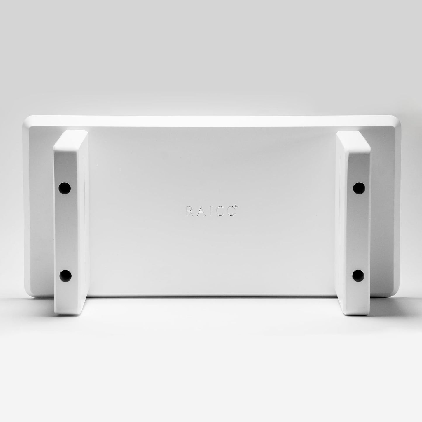 Raico Desk Shelf Setup Monitor Stand Riser Wooden Desk Organiser - White, Small | 47cm