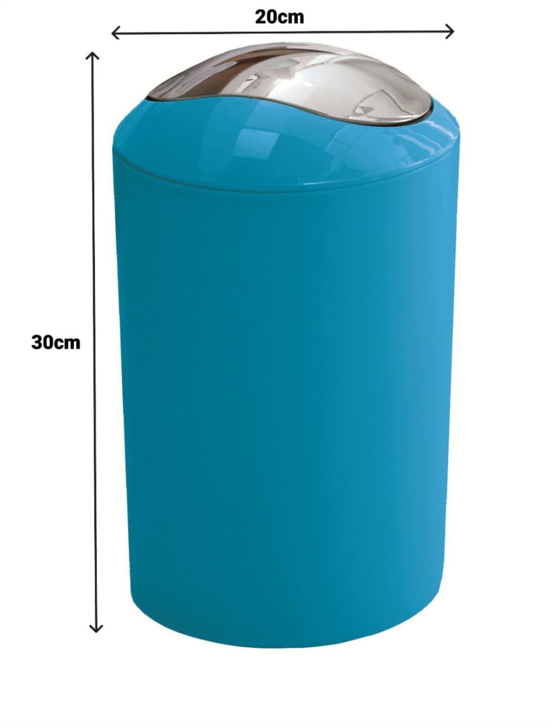 KW "Gleam 5Ltr Swing Bin - Compact Bathroom/Office/Bedroom/Waste Bin Turquoise