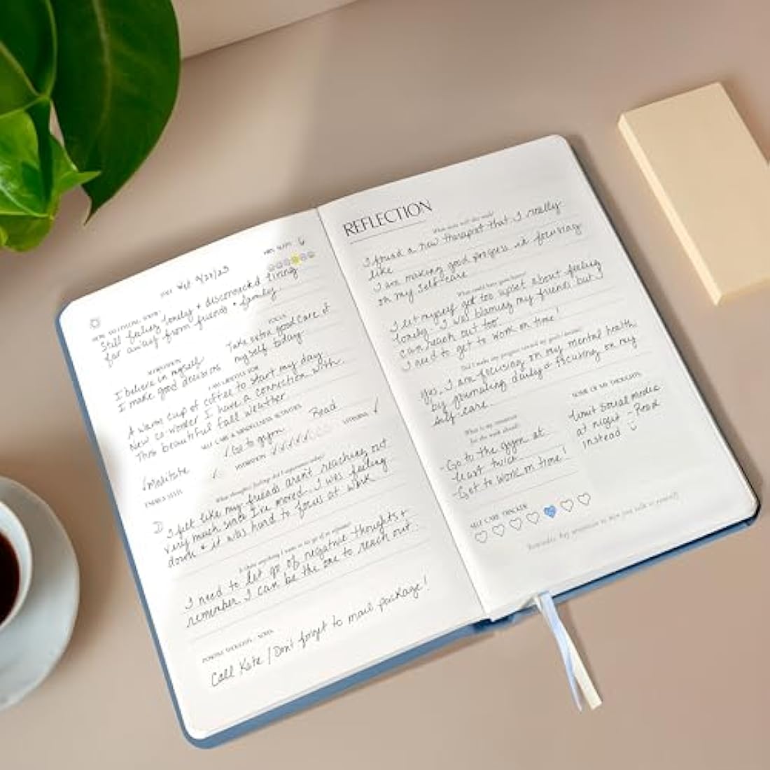 LIFTINSPIRE CO. FINDING BALANCE Mental Health Journal β 6-Month Daily Journal with Prompts for Mindfulness, Self-Care & Healing β Anxiety & Depression Relief β Blue Hardcover