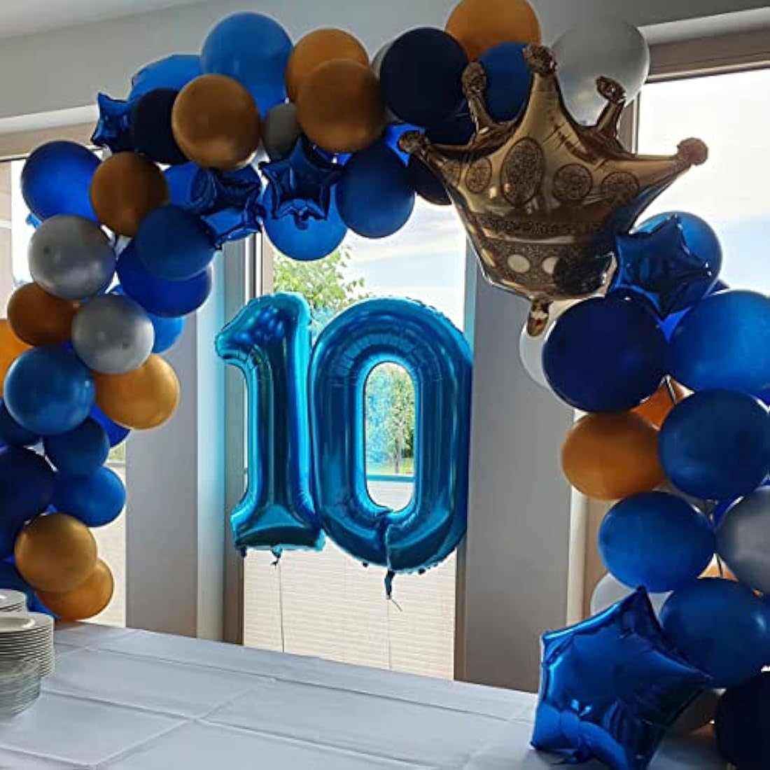 Blue 0 balloons 40 Inch Blue Number Large Balloons Mylar Foil Big Digital 0 1 2 3 4 5 6 7 8 9 Giant Helium Balloon Birthday Party Decoration (Blue No.0)