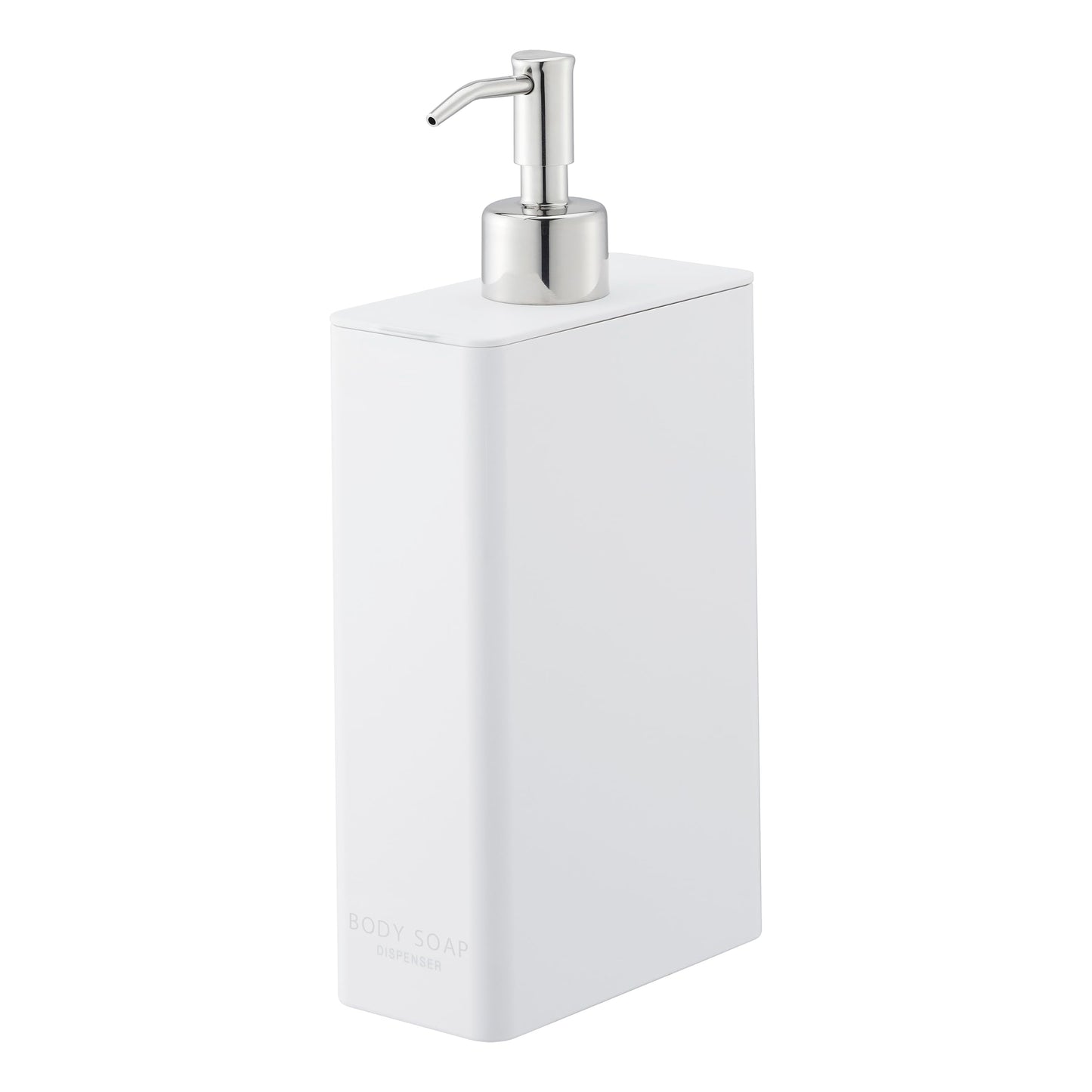 Yamazaki Home Body Soap Contemporary Bottle Pump for Shower | Plastic | Dispenser, ABS Resin, Stainless, Polyethelene, White, One Size