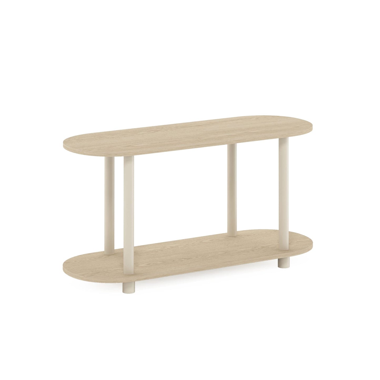 Furinno TURN-N-TUBE Oval Display Shelf, 4-Tier Book Shelf, Oval Storage Shelves, Toolless Open Shelves, Round Tubes, for Organization and Storage