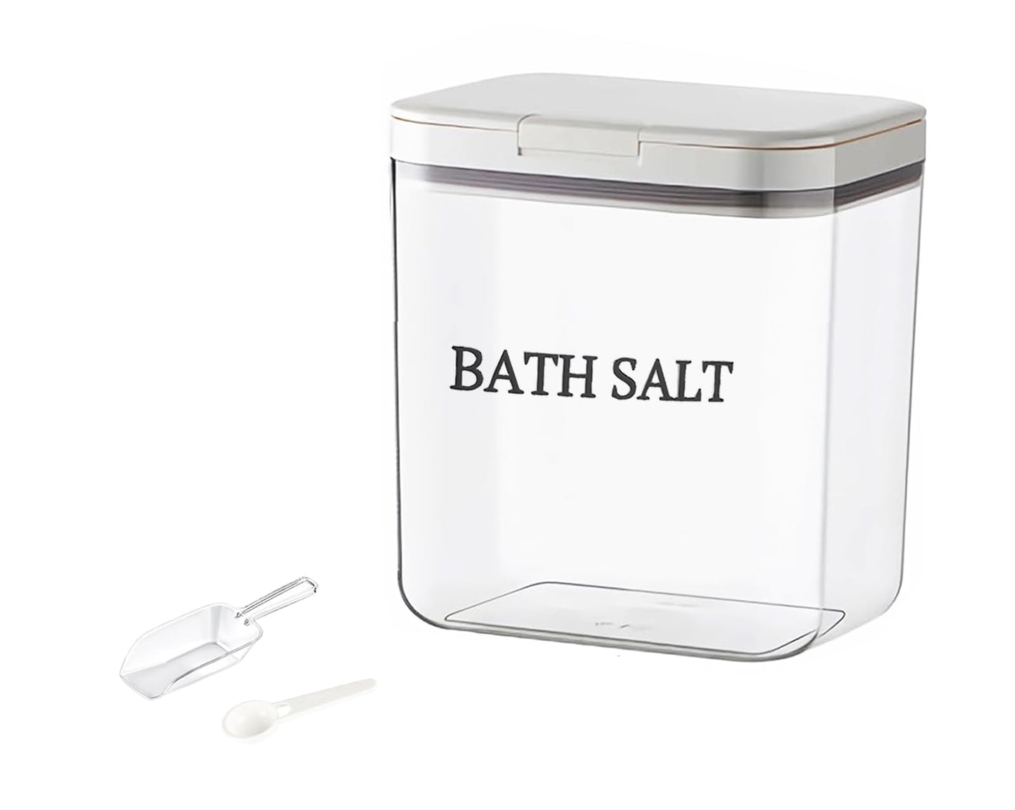 Gzsekken Bath Salt Storage Container,Airtight Bath Salt Jar with Lid One-Click Pop-Up Design,Clear Plastic Storage Bath Bombs Canister Salts Container