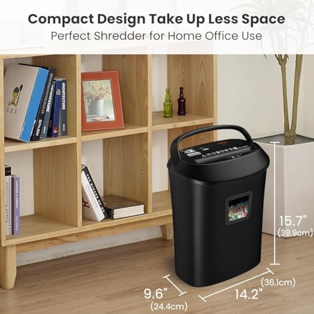 VidaTeco Cross-Cut Paper Shredder 14-Sheet Shreds Paper/Card/Staple/Clip Paper Shredder for Home Office Security Level P-3 Jam Proof System 25L Pullout Basket