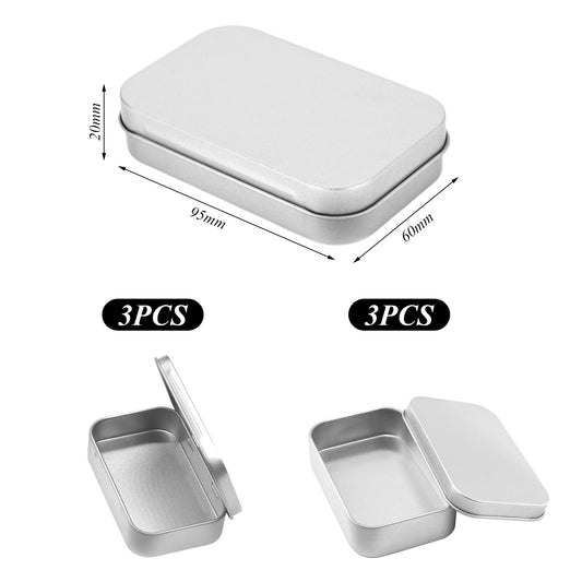 UBSIUH 6 Pieces Rectangular Iron Box, Mini Portable Storage Box, Small Items Storage Box, Home Accessories, Travel Supplies.