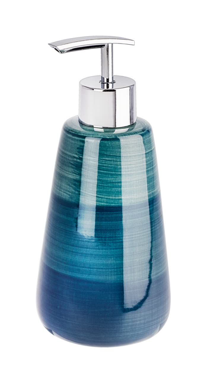 WENKO "Pottery Ceramic Soap Dispenser, Petrol