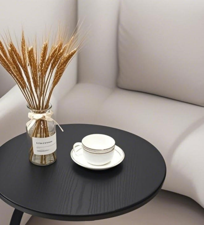 ZOYIZEN Side Table Wooden Black, End Table C-shaped, 40 * 60 CM (Ø*H)