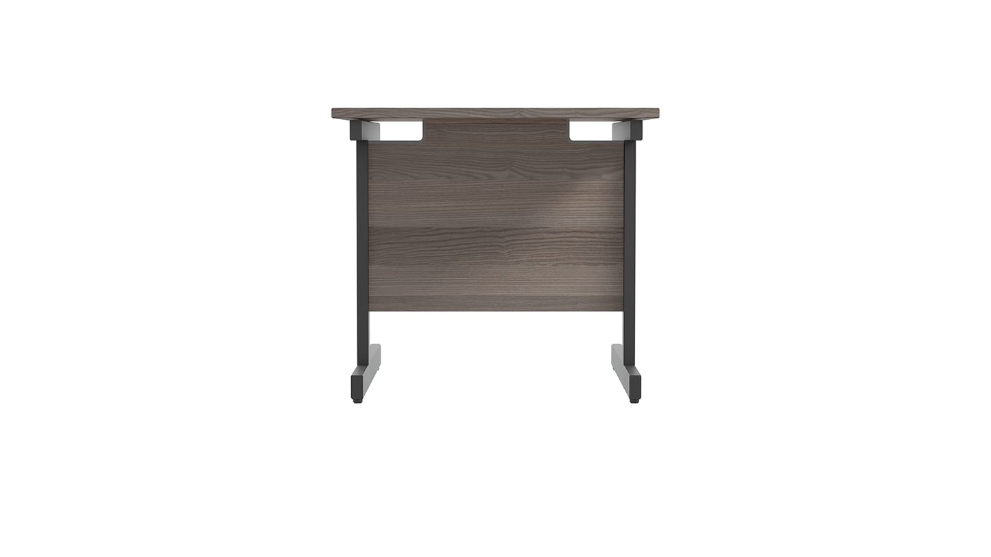 Office Hippo Heavy Duty Rectangular Cantilever Office Desk, Grey Oak Top/Black Frame, 80x80 cm