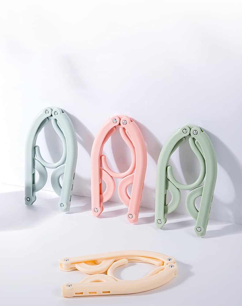 YUTOU Portable Clothes Hangers Plastic Foldable Travel Hangers Clothes Drying Rack Clothes Hanger Hooks for Clothes 4 Colours Foldable Clothes Dryer