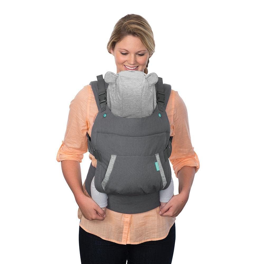Infantino Cuddle Up Baby Carrier, Ergonomic Bear-Themed, Face-in Front & Back Carry, Removable Character Hood for Infants and Toddlers, 5,4-18,1kg