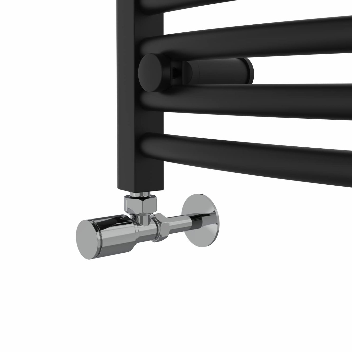 NRG Curved Black Bathroom Towel Rail Radiator Central Heating 1800x600mm