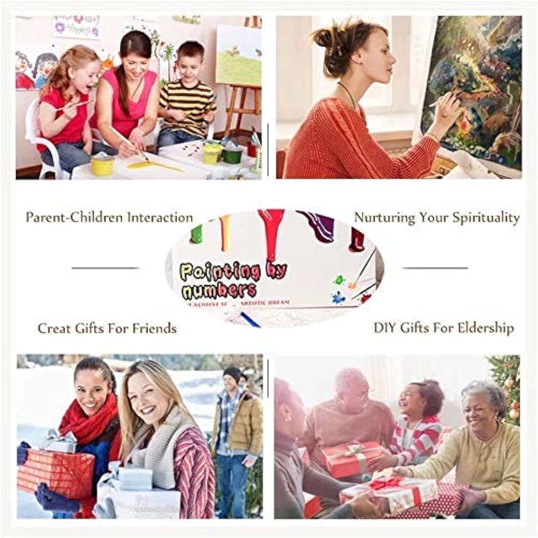 Painting by Numbers for Adult, DIY Canvas Oil Painting Kit for Kids with Paint brushes Acrylic Pigment Drawing Paintwork 16x20inch Without Frame(Boat)