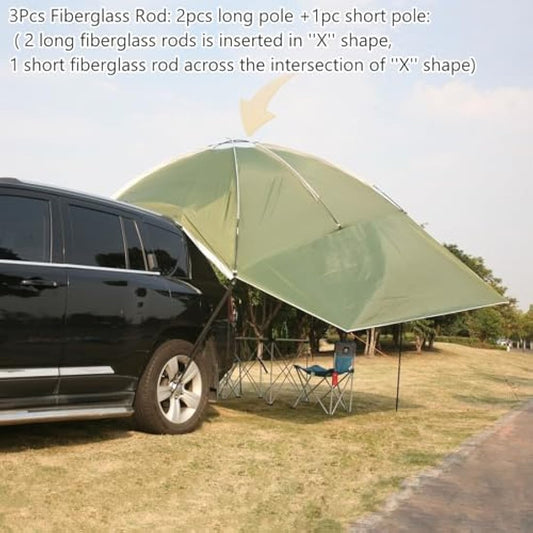 Outdoor Camping Car Tailgate Canopy Shade Tent car gazebo tent Large Car Rear Tent SUV Awning for Sun Shelter
