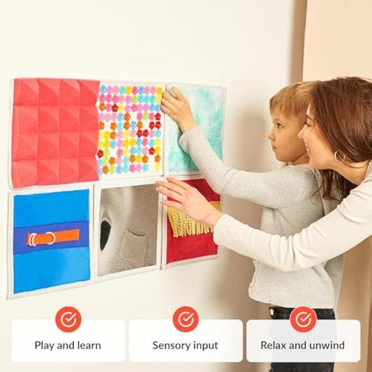 Sensory Wall Panels | Sensory Floor Tiles for Kids | Sensory Materials | Sensory Textures for Sensory Needs | Tactile Sensory Toys | Sensory Mats for Autistic Children | Sensory Square | 6pcs