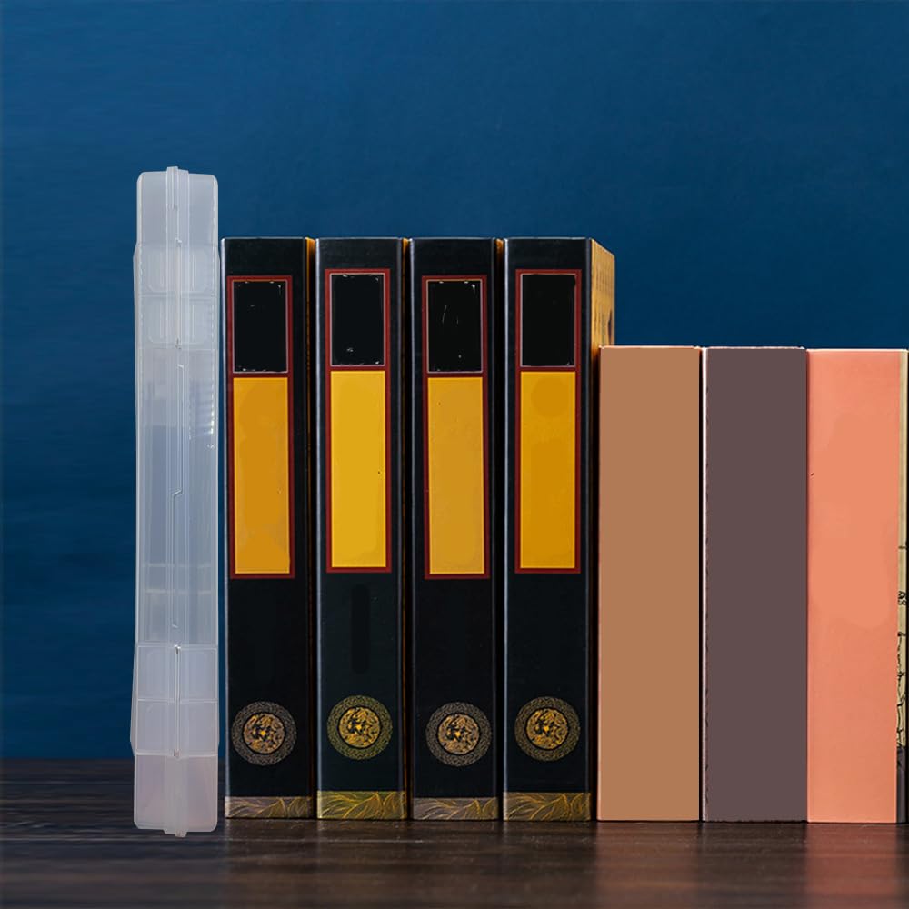 WYAN 2 Pcs A4 Lever arch files Storage Boxes,Clear Plastic Beads Storage Containers Box,Rectangle Bead Holder Plastic Cases,Building Block
