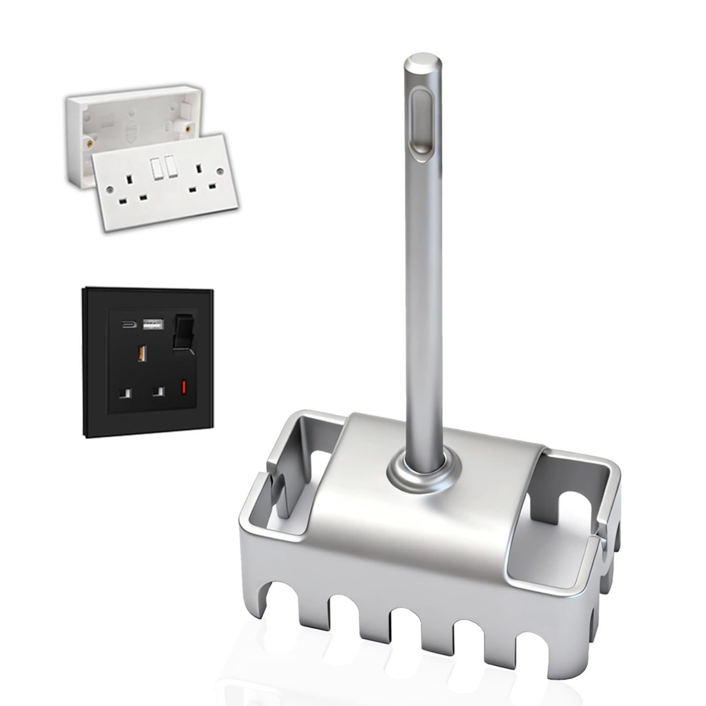 WojBear 1 PCS Square Hole Cutter for Electrical Box (19.0?8.6?4.5 cm), Concrete High-Strength SDS Plus Square Hole Punch, Hole Bit Applicable to