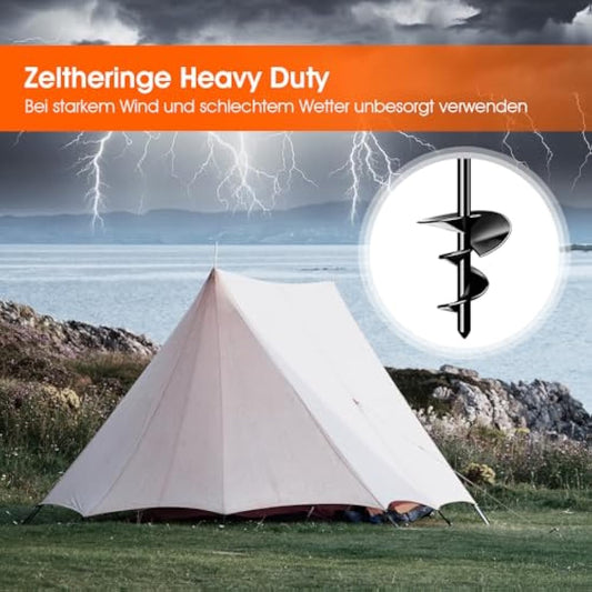 Ground Anchors Tent Pegs Trampoline Anchors Heavy Duty Screw in, Tent Pegs High Winds Heavy Duty for Camping Tent, Canopies, Carports, Sheds, Swing Sets,14in Ground Anchors