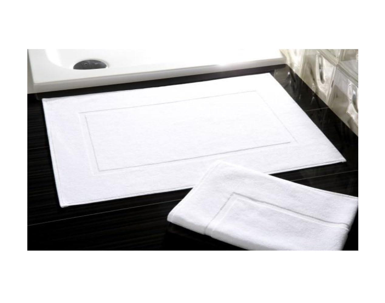 texpot Bath Mat 50 x 70 cm Beige with Frame Border 100% Cotton Terry Cloth