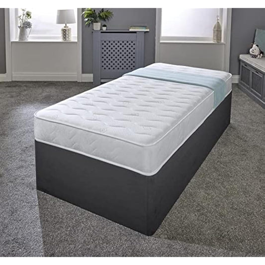eXtreme comfort ltd Cooltouch Colours White Wave Hybrid Memory Foam & Pinna-Coil Innerspring Mattress With White Border 18cms Deep, Shorty 75cmx175cm