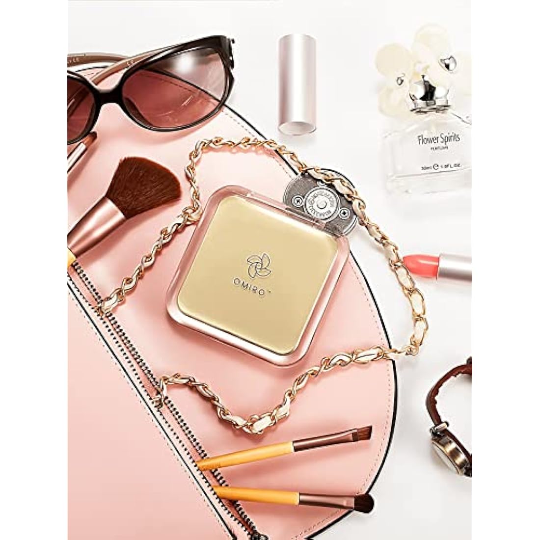 Compact Mirror Magnifying Pocket Mirror 10X Small Travel Folding Mirror for Handbag Square 3.5 inch(Gold)