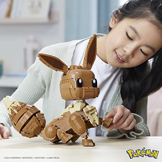 MEGA Pokémon Building Toys Set Jumbo Eevee with 824 Pieces, Articulated and Poseable, 11 Inches Tall, for Kids, GMD34