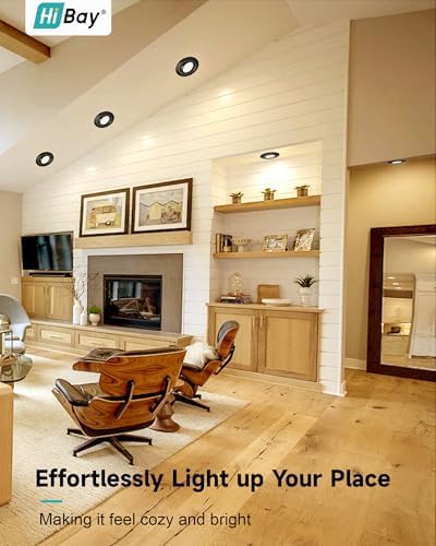 HiBay 8X Led Downlights Ceiling 5w, 230V Ultra Slim Recessed Spot Lights Ceiling Warm White,Hole Size 72-80 mm, 40° Tilt Chrome Round Led Spot Lights for Kitchen, Living Room, Bedroom Indoor