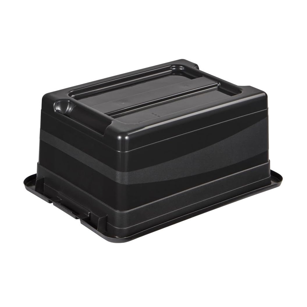 Keeeper Transport Box with Lid, Extra Strong, Sliding Closure, 39.5x29.5x17.5 cm, 12 Litre, Eckhart, Graphite Grey