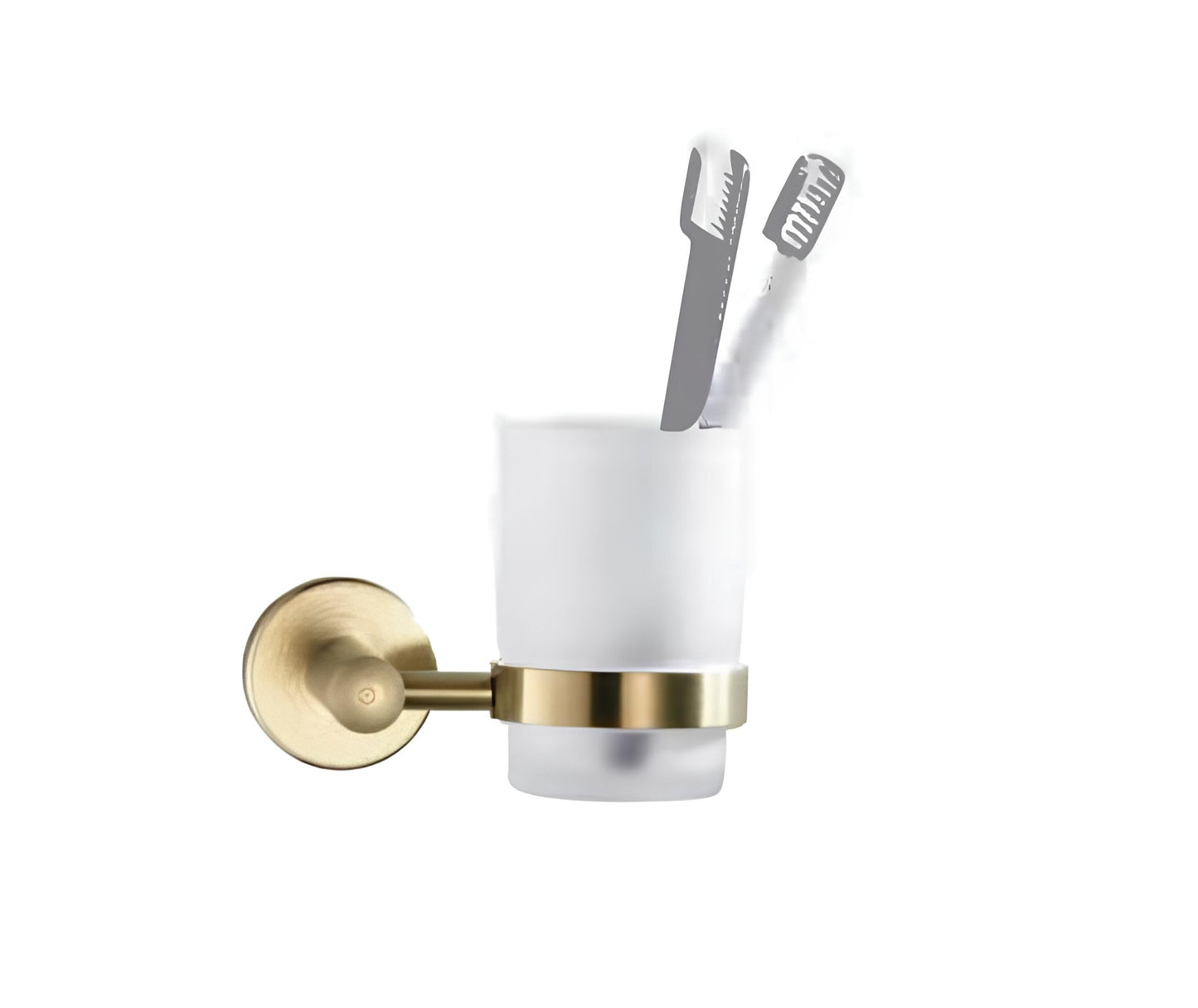 Housler? Brushed Brass Round Bathroom Accessories (Gold) (Round Tumbler)