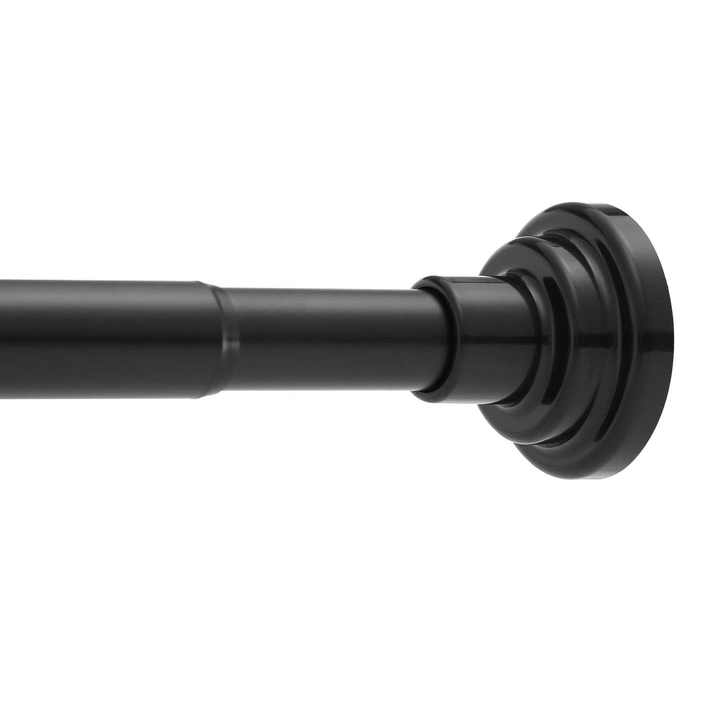 Shower Curtain Rod No Drill, Extendable Curtain Tension Rod 76-132CM, Non-slip Tension Rod for Windows, Kitchen, Bathroom, Wardrobe, Black