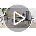 Grand patio Conversation Sets 4 Pieces, Garden Table and Chairs, mesh sling Material, Waterproof, Breathable, Garden Furniture Sets for Outdoor, Backyard, Poolside (Beige)