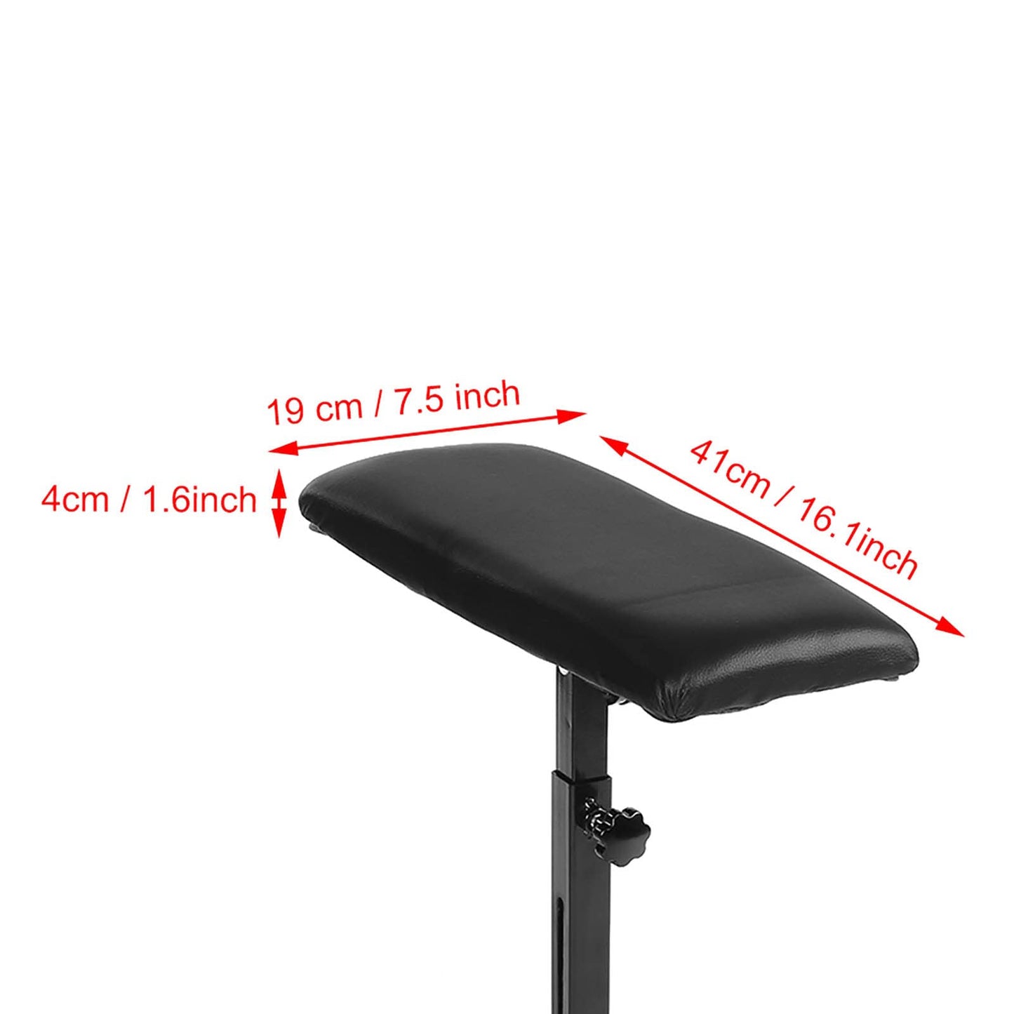 Tattoo Armrest / Leg Rest - Tattoo Arm Rest Adjustable Height 63-95 cm, >180° Angle Adjustment, Soft Padding, Sturdy Metal Frame