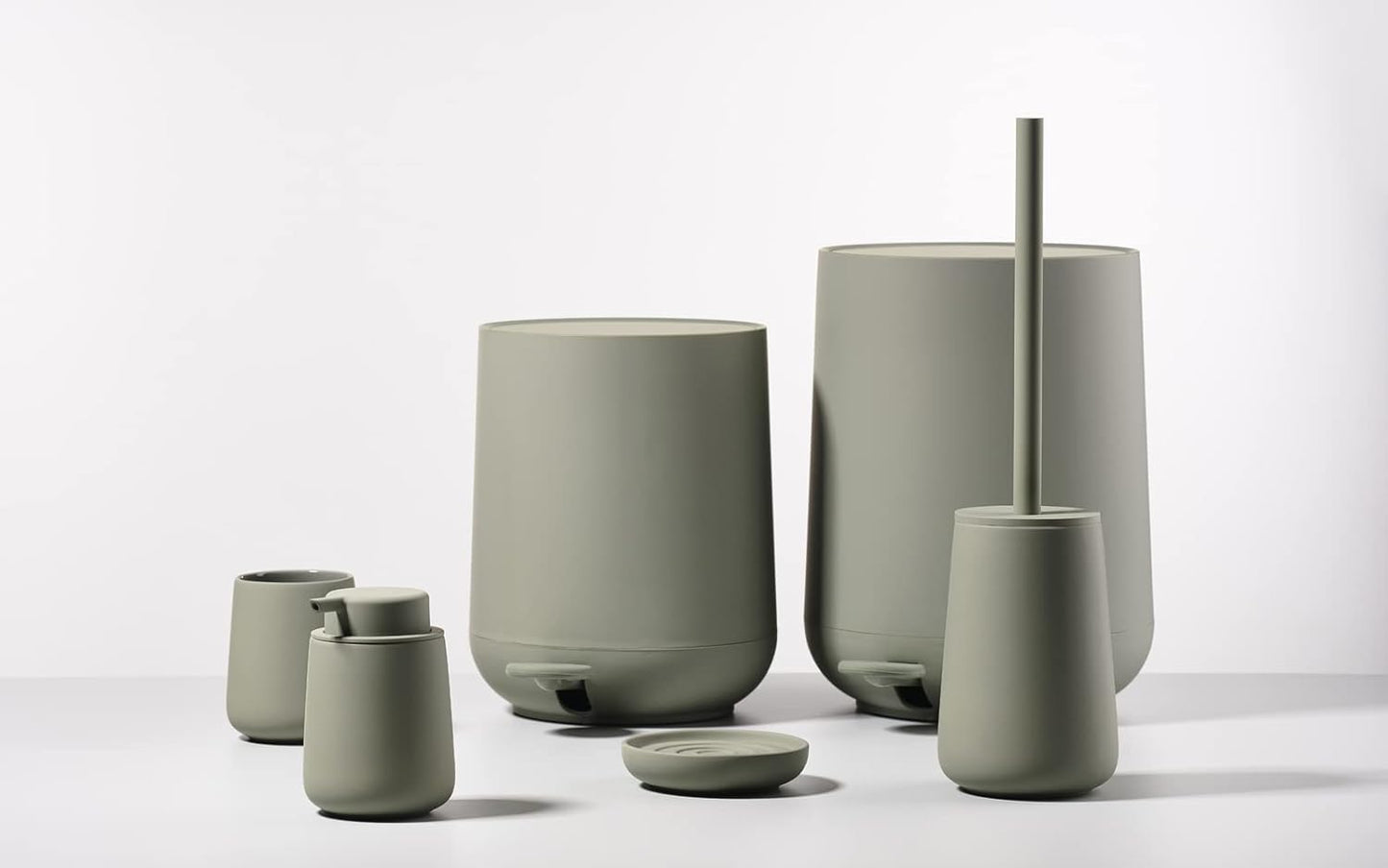 Zone Denmark Nova Bathroom Bin Cosmetic Bin Diameter 20.5 cm Height 23.5 cm Capacity 3 Litres Gull Grey