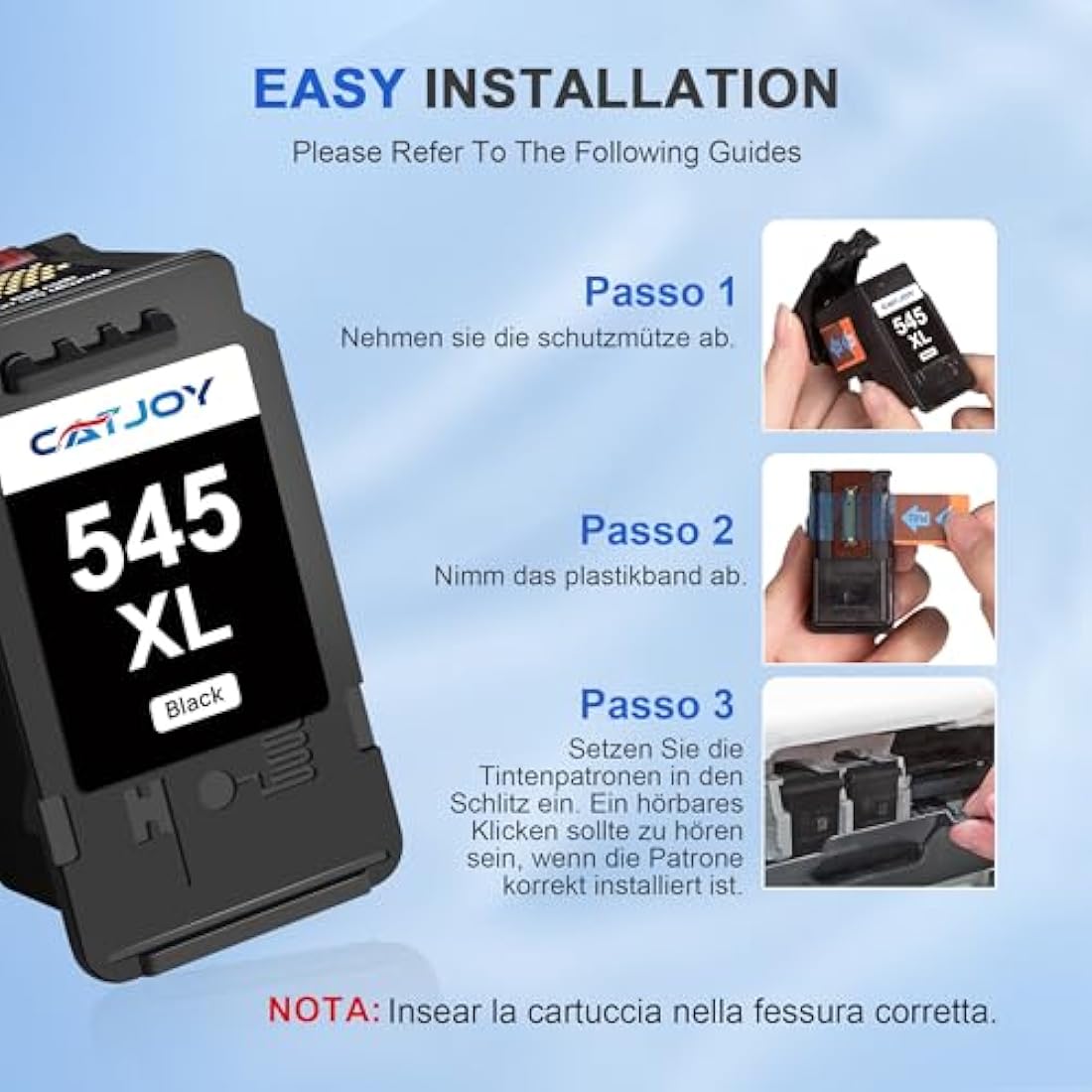 CATJOY PG-545XL Ink Cartridge Black,Printer Ink 545XL Replacement for Canon 545 Black Ink Cartridges,PG 545 Ink Cartridge XL for Pixma TS3350 TS3355 TS3300 TS3150 MG3050 MG2550s TR4550 TR4500