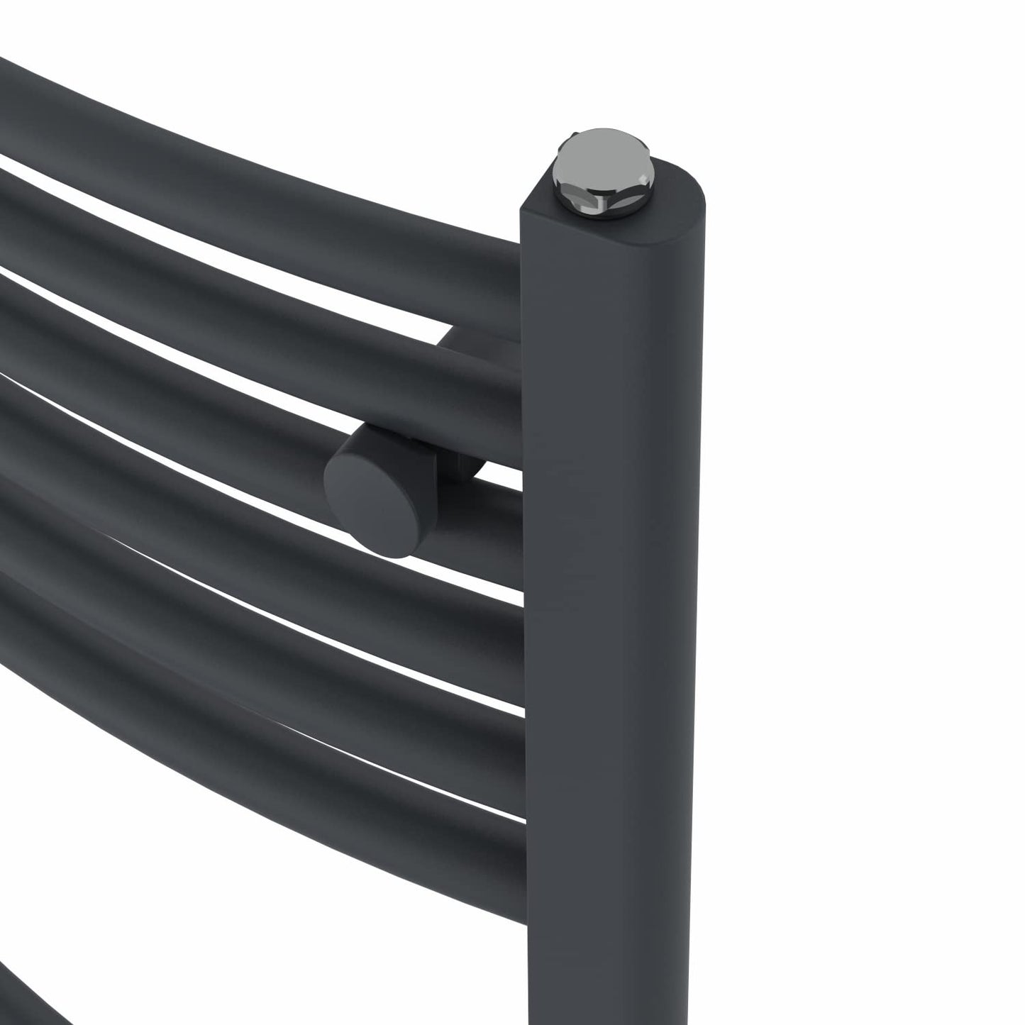Warmehaus Curved Heated Towel Rail Anthracite Radiator 1800x400mm