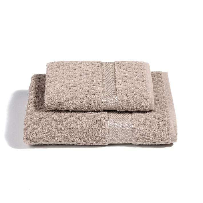 Caleffi - Soft Terry 100% Cotton Jacquard Bath Towel and Bidet Set, 1 Face Towel 60 x 110 cm + 1 Guest Bidet Towel 40 x 60 cm Absorbent Resistant to