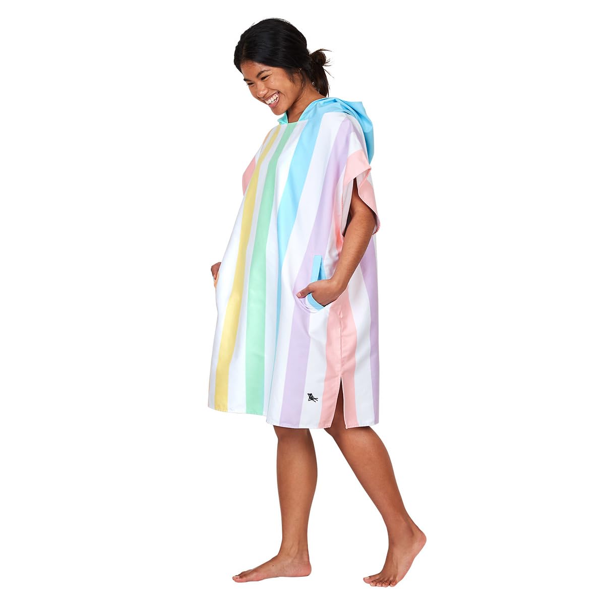 Dock & Bay Adult Beach Poncho - Hooded Towel with Deep Pockets - For Beach & Pool - Super Absorbent, Quick Dry - Summer - Unicorn Waves, Large