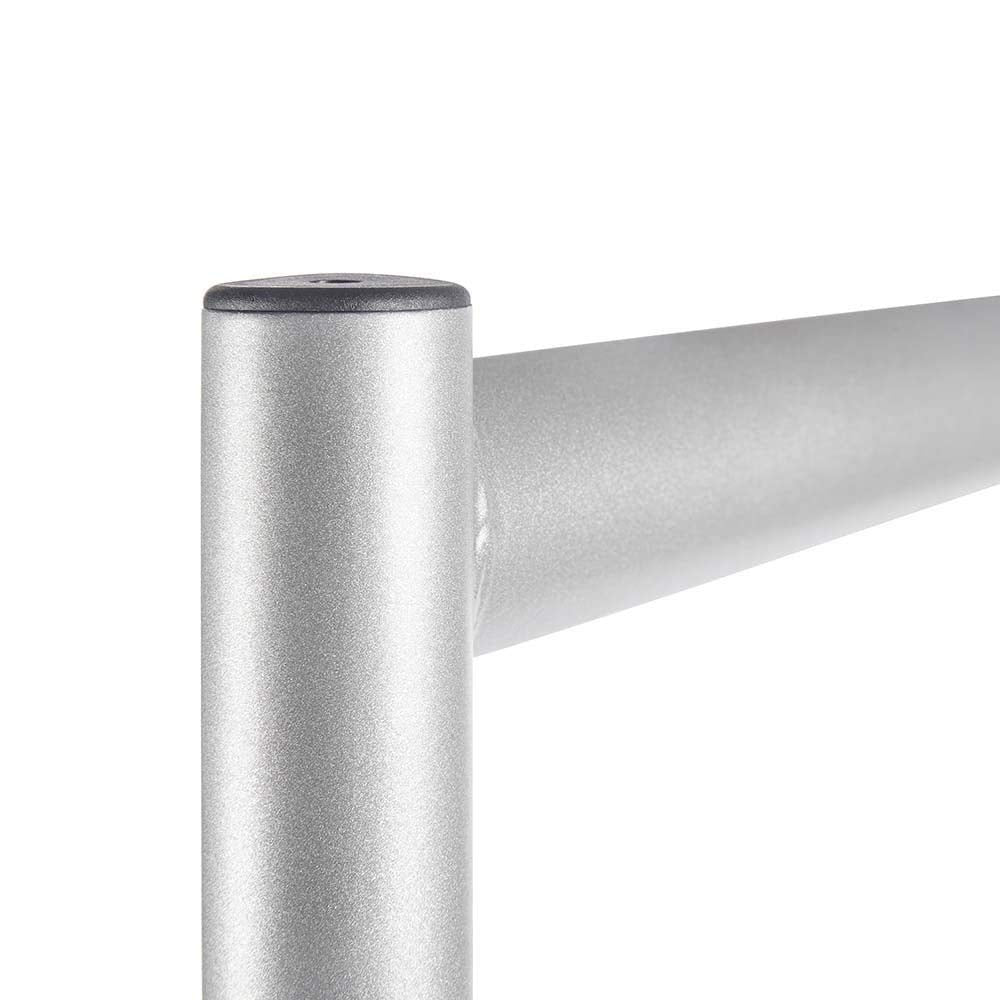 The Shopfitting Shop HEAVY DUTY SILVER GREY Clothes Rail 6ft Long x 5ft High Garment Storage Rack 32mm Steel Tube
