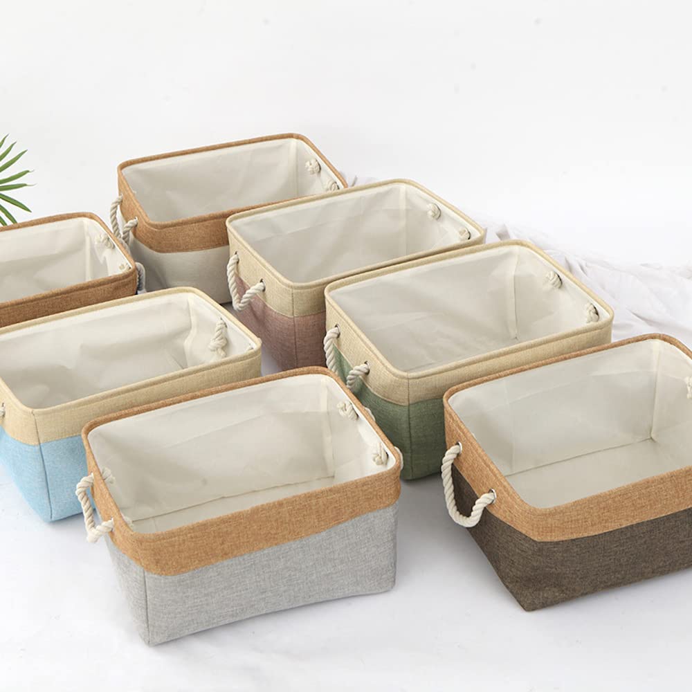 Anevous Storage Box 36 x 26 x 16 cm, Foldable Storage Basket, Fabric Storage Baskets with Cotton Rope, Fabric Boxes Storage for Toys, Shelves