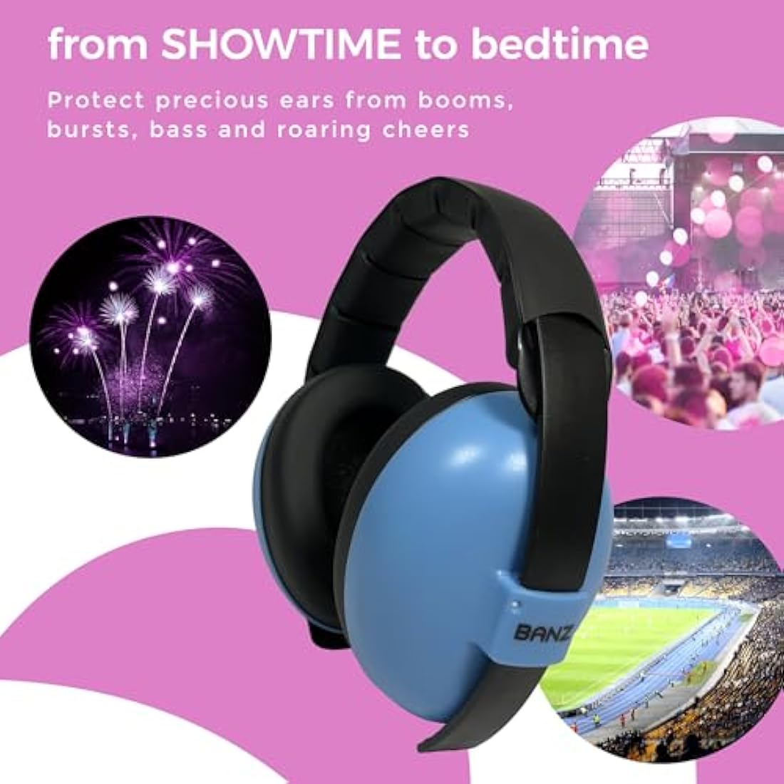 Banz Baby Ear Defenders - Noise Cancelling Baby Headphones for 0-36 Months, NRR 21dB - Lightweight Over-Ear Design with Soft Headband and Cushion Cups