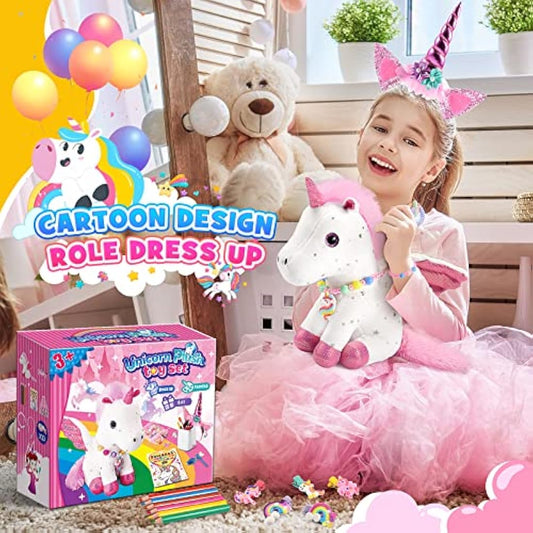 Veopoko Unicorn Gifts for Girls Age 3 4 5 6 7 8,Soft Toys for 3-6 Year Olds Girl Unicorn Toy Stuffing Gift for 6-8 Year Old Girls Plush Toys Set for Kids for 3-8 Year Olds Girl Gifts Kids Toy Age 3-8
